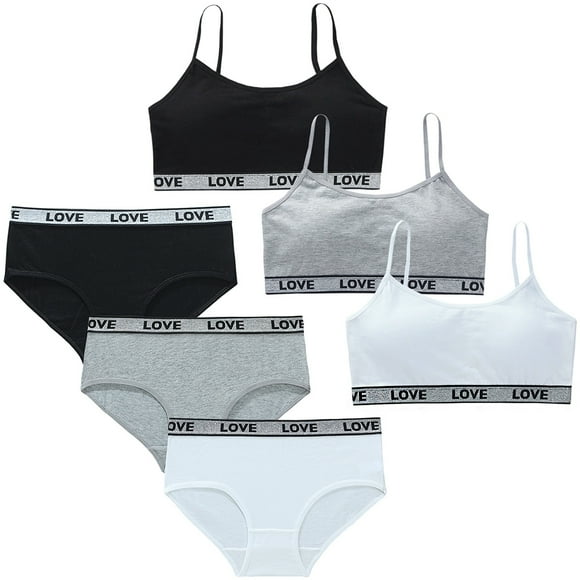 Light Sport Crop Cami Bras for Teens & Big Girls Sports Training Bras Elastic Shoulder Straps with Adjustable Straps Fit for 11-15 Years