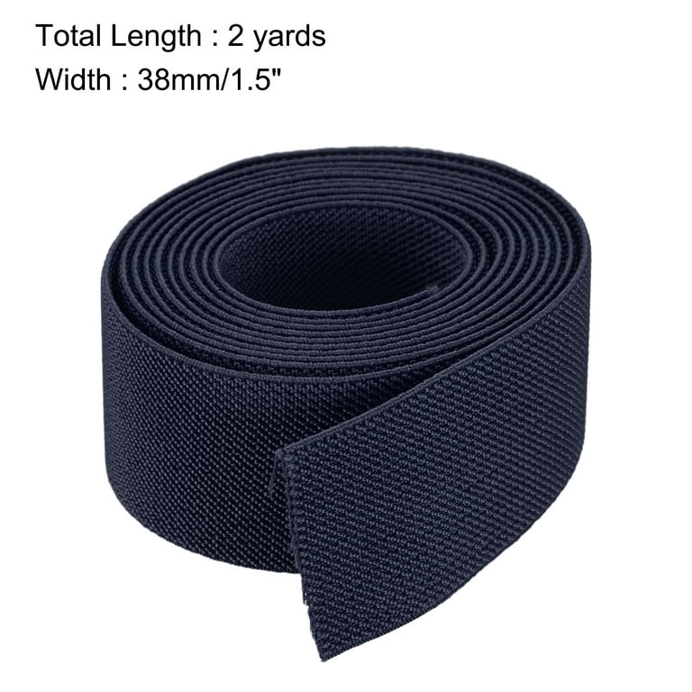 Twill Elastic Band Double Side 1.5 inch Flat 2 Yard 1 Roll Flat Elastic Ribbon Cord Lake Blue for Sewing, Waistband