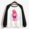 thumbnail image 4 of Gibobby Divertidas Sudaderas Sudadera con capucha informal sin sombrero con cuello redondo y mangas raglán con estampado divertido del día de San Valentín para mujer (Negro, XL), 4 of 5