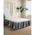 thumbnail image 2 of Gray Wrap Around Bed Skirts for California King Bed 16" Drop,Bed Skirt with Adjustable Elastic Belt Dust Ruffle Bed Valance Retro Oil Painting Modern Abstract Art Aesthetics Bed Frame Cover, 2 of 7