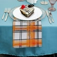 thumbnail image 4 of JRXY Plaid Pattern Orange Op Art Cloth Napkins Polyester Reusable Washable Fabric for Events Party Dinner Decoration 2 PCS, 4 of 7