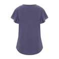 thumbnail image 6 of Womens Summer Tops Dressy Casual Ruffle Short Sleeve Crewneck Shirts Solid Color Loose Fit Basic T Shirts Tunic Blouses, 6 of 6