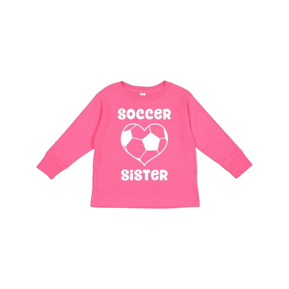 Inktastic Heart Soccer Sister Girls Long Sleeve Toddler T-Shirt