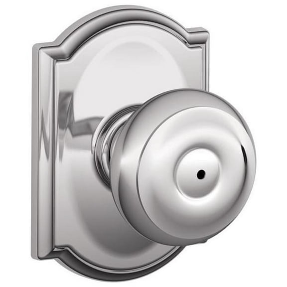 Schlage F40-Geo-Cam Georgian Privacy Door Knob Set - Chrome