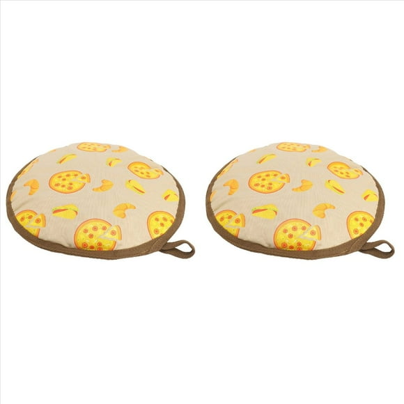 2Pack 12Inch Tortilla Pancake Warmer Pouch Microwavable Insulated Food Cooler Bag, for Corn Flour Burrito Pancake Warm,2 x corn cake insulation bag,Beige&Yellow