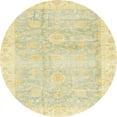 thumbnail image 1 of Ahgly Company Machine Washable Indoor Round Abstract Yellow Area Rugs, 3' Round, 1 of 7
