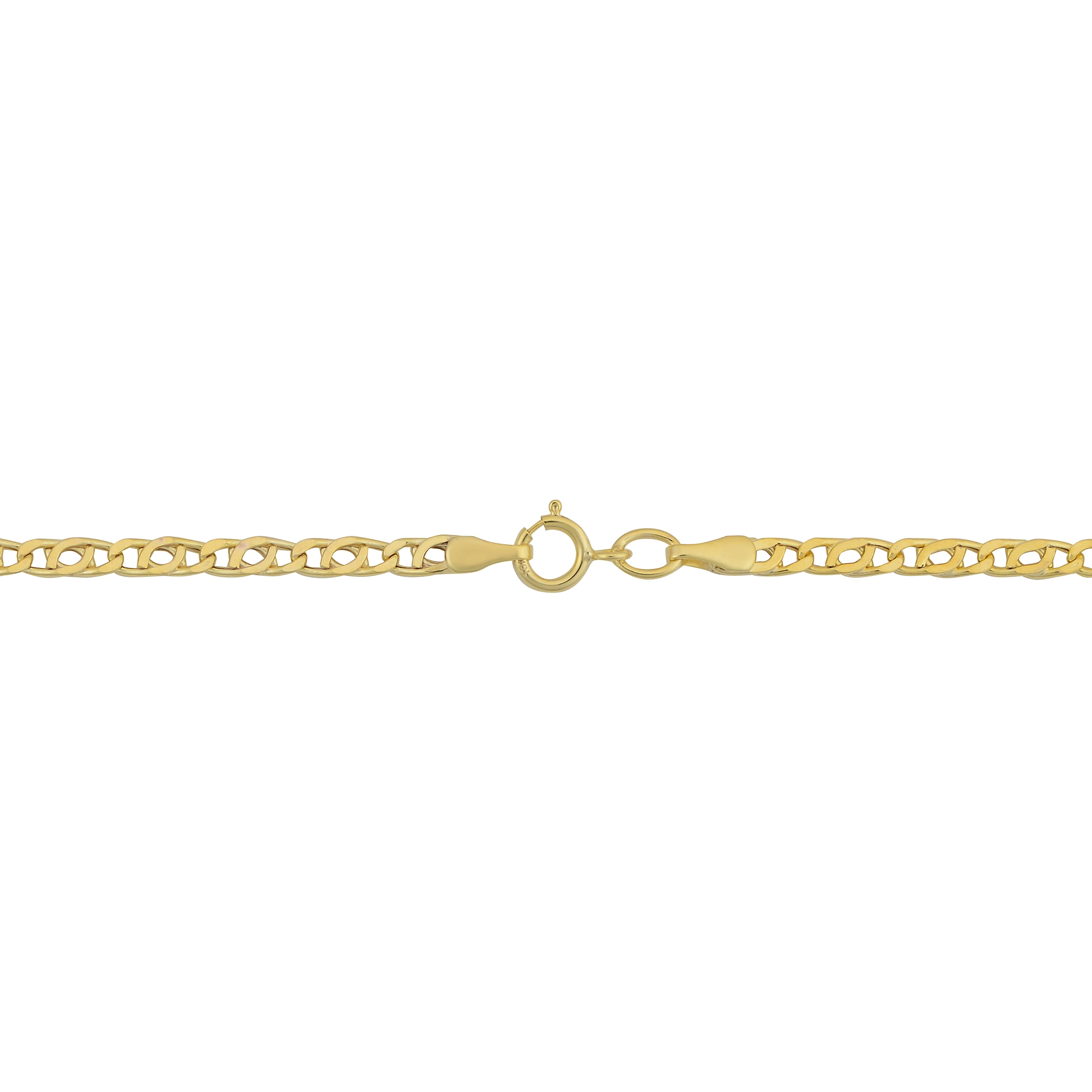 KoolJewelry 10k Yellow Gold Hollow Flat Link Anklet (2.5 mm, 10 inch)