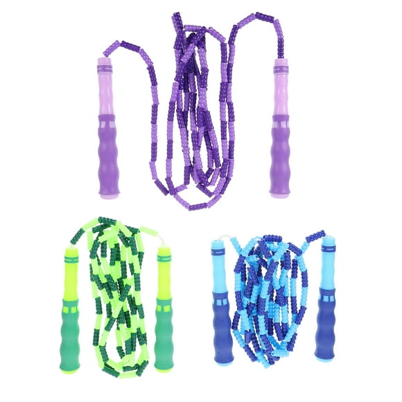 Minkissy 3 Pcs Corde à Sauter Perlée pour Enfants Cordes à Sauter en PVC pour Exercice et Mise en Forme Poignée Ronde