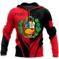 thumbnail image 2 of Sudadera con capucha con estampado de bandera de España, México y Brasil en 3D para hombre, sudadera con emblema nacional de Perú, chándal informal de talla grande para hombre, 2 of 4