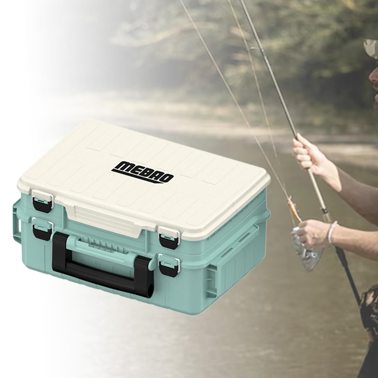 Wswqop Fishing Tackle Box Container Lightweight Accessories Holder Organizer for Travel blue