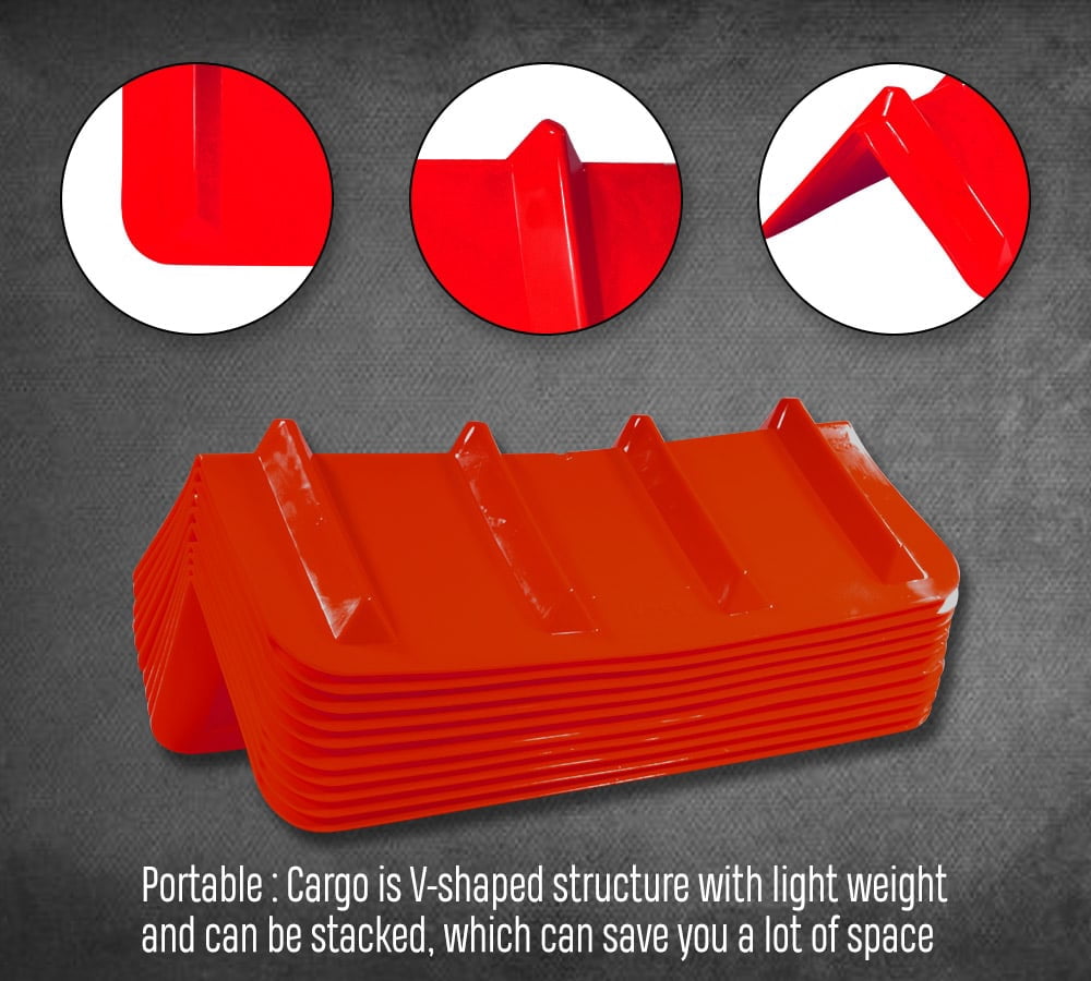 (4 Pack) Red Corner Protector V Shaped Edge Guard 8" x 8" x 24" Inches
