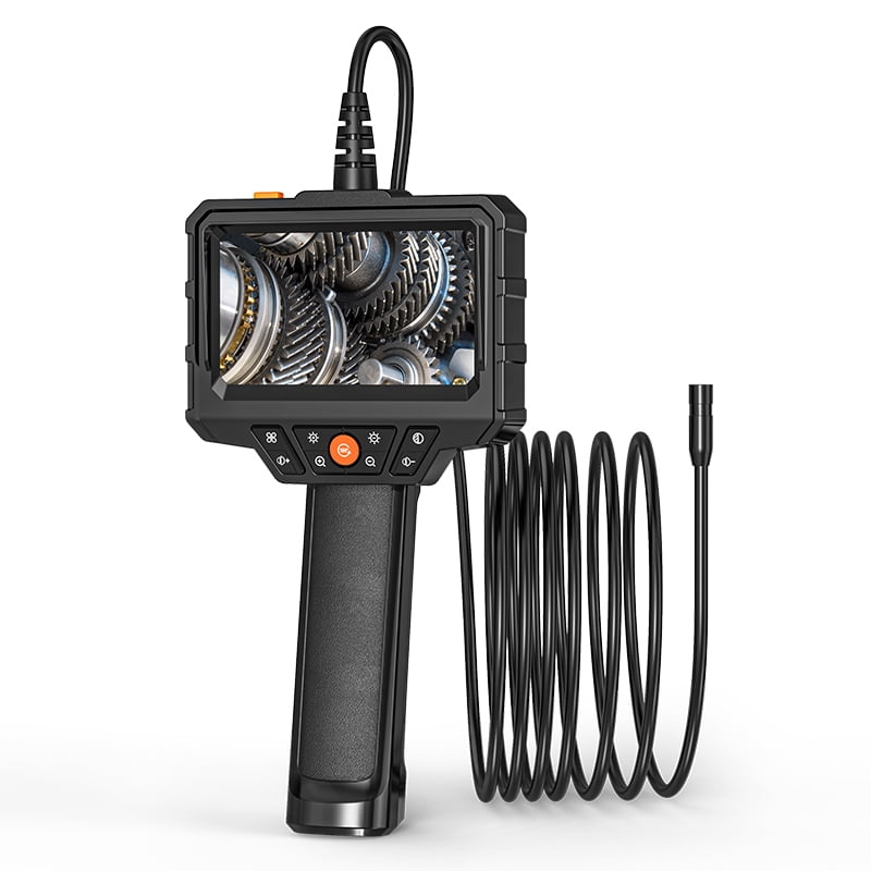 Daxiongmao 16.5ft Semi-Rigid Cord Endoscope Camera with Light, IP67 Waterproof Borescope Camera with 8 Adjustable LED Lights, 4.3" LCD Screen Borescope, HD 1080P Inspection Camera Scope Camera