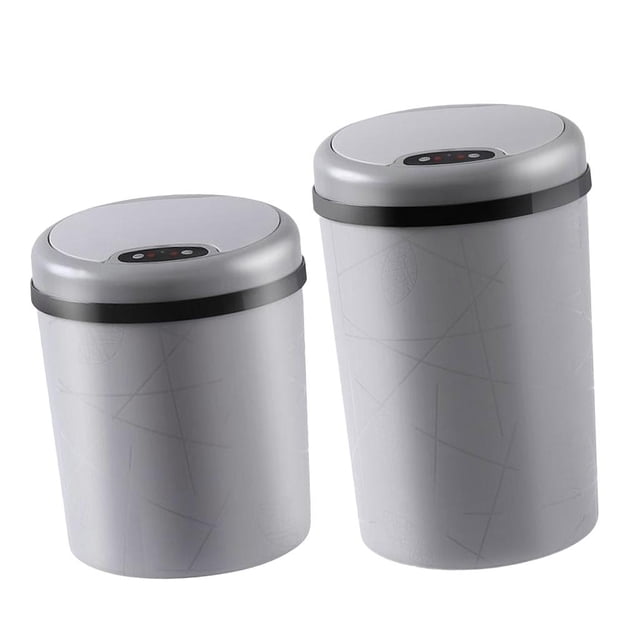 Bote de basura automático 2x de papel automática con sensor pilas, gris