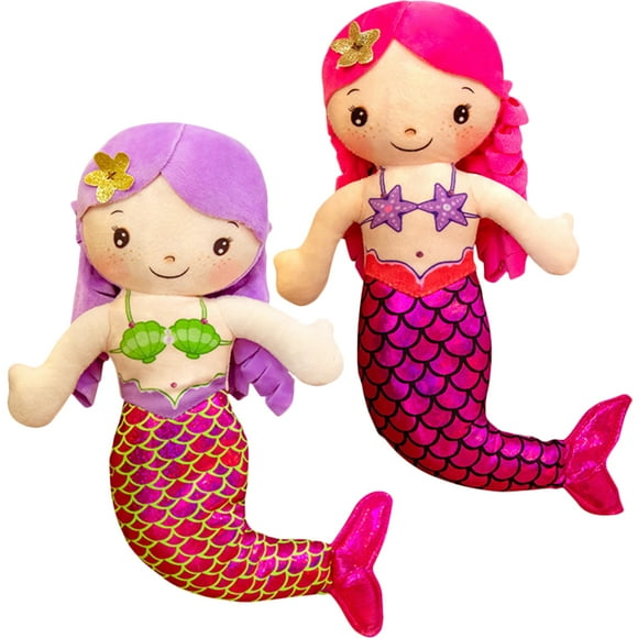 Shisuyan 2pcs Mermaid Dolls Stuffed Mermaid Toys Cartoon Mermaid Dolls for Little Girls