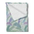 thumbnail image 2 of Hawaii Soft Flannel Fleece Throw Blanket, Abstract Floral Arrangement the Arecaceae Foliage Leaves Flowering Tropic Plants, Cozy Plush for Indoor and Outdoor Use, 50" x 60", Multicolor, by Ambesonne, 2 of 5