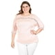 thumbnail image 1 of Blusa con detalle de encaje Roman Fashion /Tallas Extras, 242 (Palo de rosa) rosa 42, 1 of 6