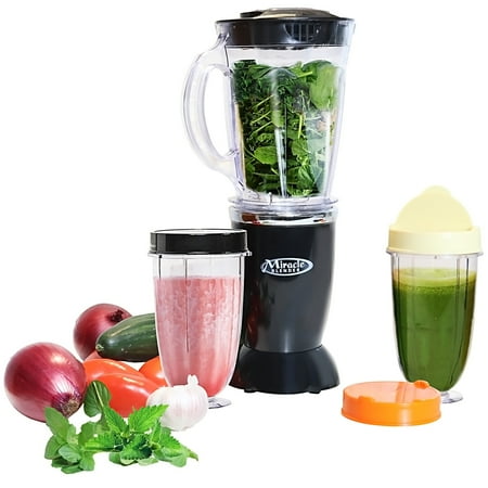 

Total Chef Miracle 1 L Blender 12 pc Bullet Blender Set with Travel Cups and Lids