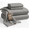 thumbnail image 1 of 100% Cotton Full/Double Size Sheet Set – 450 Thread Count Soft & Breathable Sateen Bed Sheets with Deep Pockets – 4-Piece Bedding Set – Paloma, 1 of 11