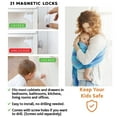 thumbnail image 3 of 21 Magnetic Cabinet Locks 3 Keys, Child Safety 61-Piece Kit, Magnet Locks with New Upgraded Adhesive, Easy Installation, No-Drill Baby Proofing Locks to Childproof Cabinets & Drawers, 3 of 7