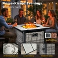 thumbnail image 3 of Vcatnet Outdoor Patio Furniture 7 Pieces Sectional Sofa with Fire Pit Table All Weather Wicker Conversation Set with Swivel Glider Rockers and Ottoman for Porch, Backyard, Gray, 3 of 8