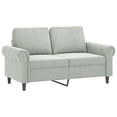 thumbnail image 2 of vidaXL 3 Piece Sofa Set with Cushions Light Grey Velvet, 2 of 5