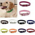 thumbnail image 2 of Farfi Faux Leather Pure Color Cute Dog Pet Cat Puppy Collar Neck Adjustable Buckle (Rose,M), 2 of 13