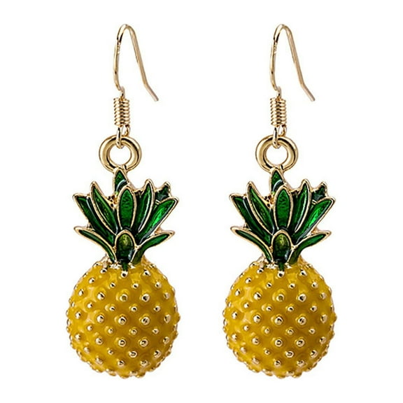 Gold Pineapple Fruit Earrings Pineapple Drop Dangle Earrings Cute Fruit Food Earrings Birthday Gifts For Women Yellow