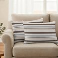thumbnail image 6 of Outdoor Pillow Covers 20x12 Set of 2, Khaki Grey Striped Waterproof Patio Throw Pillow Covers for Couch Sofa Chair, Farmhouse Stripes Modern Abstract Art Decorative Pillowcases for Throw Pillows, 6 of 9