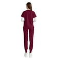 thumbnail image 3 of Scrub Sets For Women,2 Pieces Scrub Sets for Women Medical Wide Leg Stretch Plus Size Yoga Jogger Nursing Scrubs Sets - Wine - S, 3 of 3