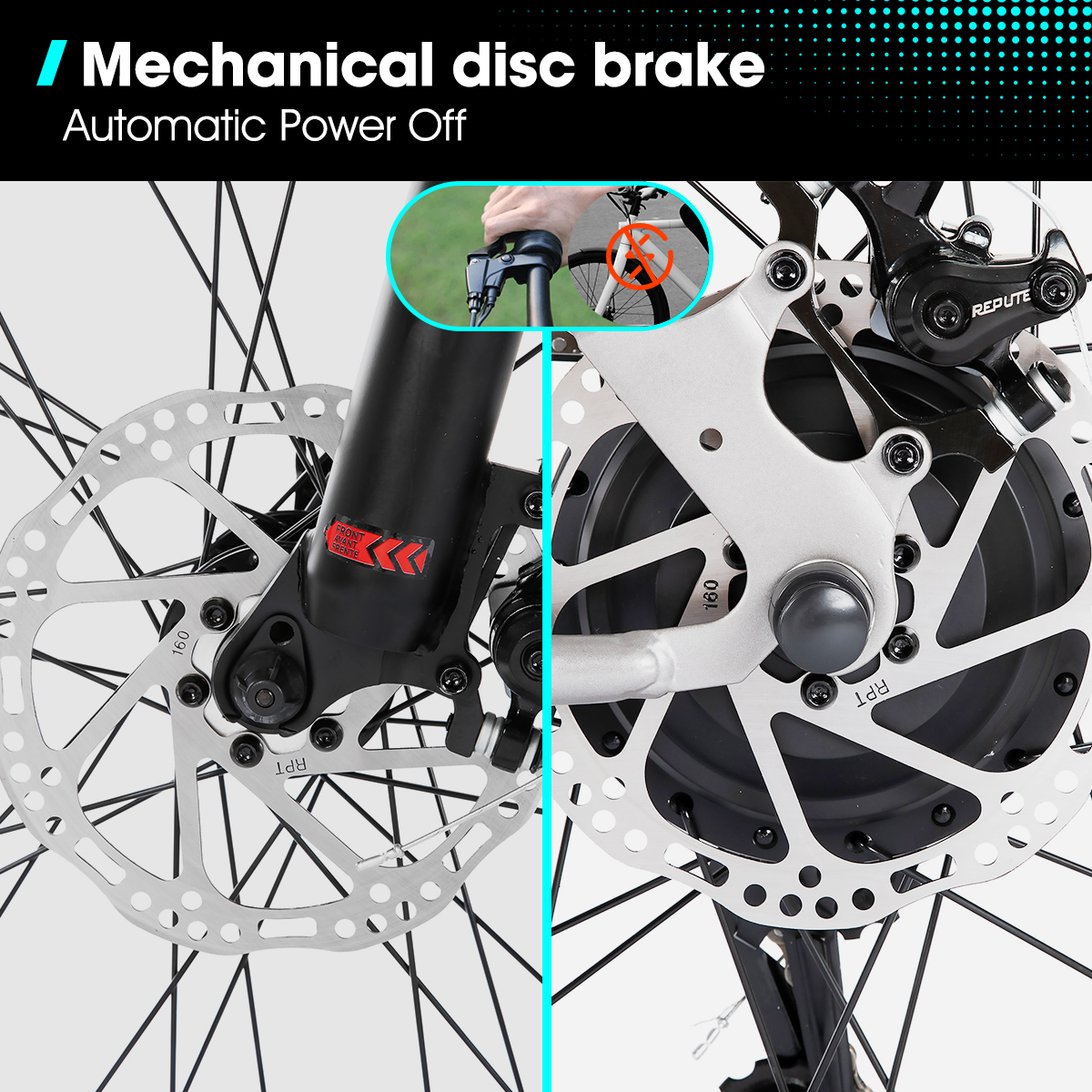 Hiland 26" Electric Mountain Bike 500W 20mph Adults E-Bike Shimano 7 Speed Disc Brake Suspension Fork with 36V Removable Battery White
