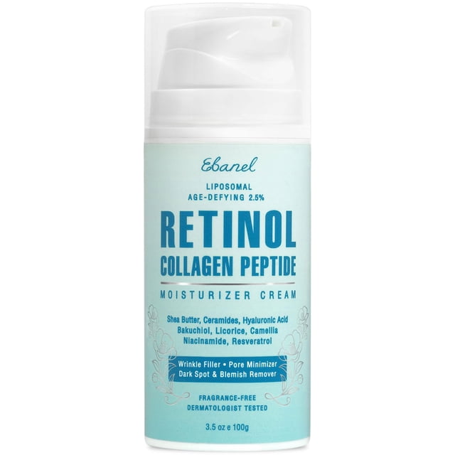 Ebanel Crema de retinol para el rostro con péptidos de colágeno Niacinamida Ceramidas Vitamina B5 Ácido hialurónico Bakuchiol Crema antiarrugas antienvejecimiento para el rostro Crema hidratante reafi