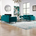 thumbnail image 4 of Fatin Mid Century Modern Furniture Style Living Room Velvet Sofa Set in Teal, 4 of 6