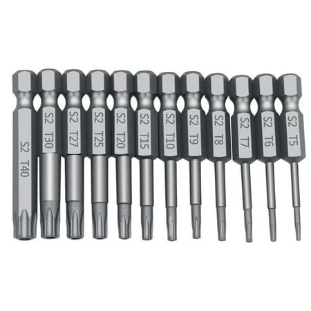 

11/12pcs Tamper Proof Security Drill Bit Set Torx Screwdriver Flat for Head 1/4\