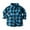 Blue, variant on LYHaoo Kids Toddler Flannel Shirt Jacket Plaid Long Sleeve Lapel Button Down Shacket Baby Boys Girls Shirt Top Coat Outwear Stretch Casual Sizes 18-24 Months Blue