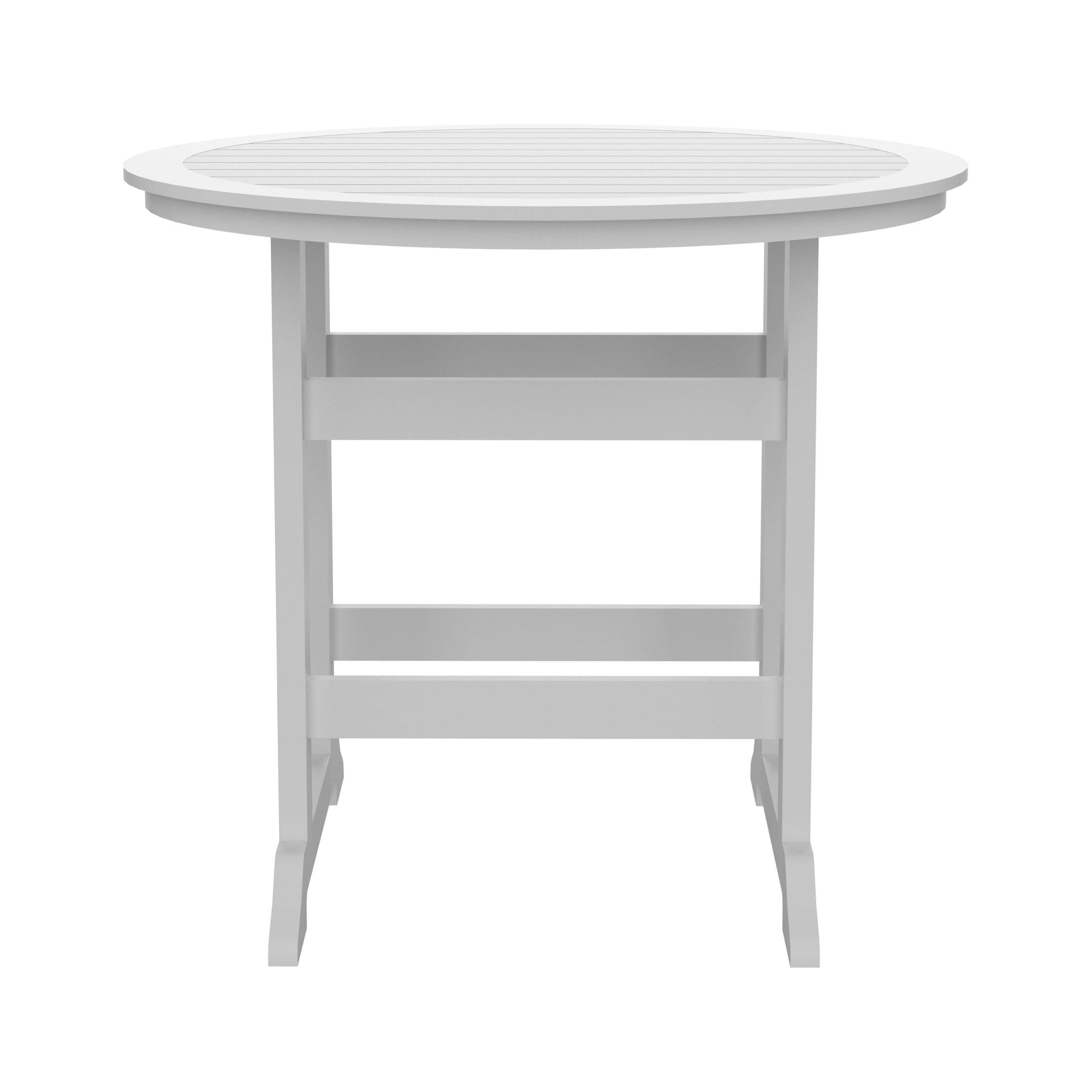 Patio Counter Height Bar Dining Table for Outdoor Balcony Garden Pool, White and Gray