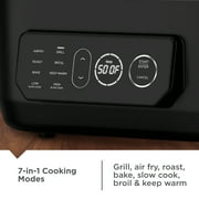 George Foreman 7-Serving 6 Qt Electric Indoor Beyond Grill and Air Fryer, 7-in-1 Functionality, Black