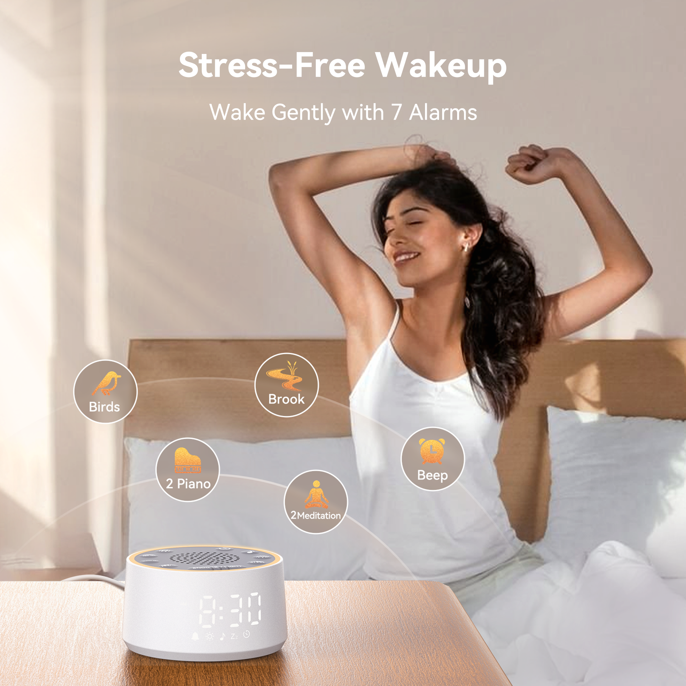 Dreamegg White Noise Machine with Alarm Clock photo 4