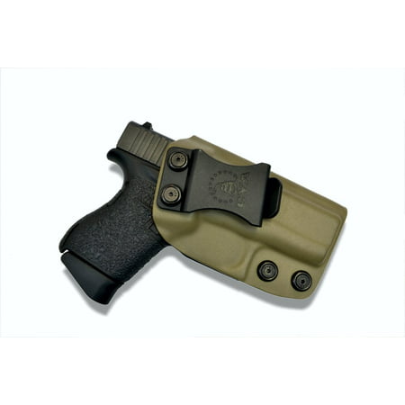 CYA Supply Co. Glock 43 Flat Dark Earth Right  Hand Holster-Veteran Owned Company - Made in USA - Made from Boltaron - Inside Waistband CCW