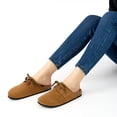 thumbnail image 6 of Ecetana Women's Suede Clogs & Mules Cork Footbed Slip On Leather Mules Indoor Outdoor Sandals, 6 of 6