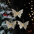 thumbnail image 2 of Diconna 3Pcs Artificial Butterflies Christmas Tree Butterfly Decorations with Clips Glitter Mesh Butterflies for Holiday Crafts, 2 of 7