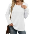 thumbnail image 4 of Womens Long Sleeve Shirts Fashion Crewneck Tops Loose Tunic Blouses Lightweight Pullover Tees, 4 of 5