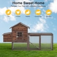 thumbnail image 3 of Grezone Large Wooden Outdoor Chicken Coop with Warming Lamp, Brown Fits 1-4 Chickens, 3 of 8
