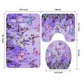 thumbnail image 3 of Purple Lavender Butterfly Scene Bathroom Rugs Sets 3 Piece,Toilet Cover Set,Absorbent Non Slip Bathroom Mats Sets with U-Shaped Contour Rug Toilet Rug Set, 3 of 5