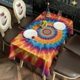 thumbnail image 2 of Colorful Tie Dye Concentric Circles Rectangle Tablecloth 60"x102",Waterproof Polyester Rectangle Table Cloth, Wipeable Spillproof Polyester Tablecloth for Dining, Camping, Indoor and Outdoor, 2 of 6