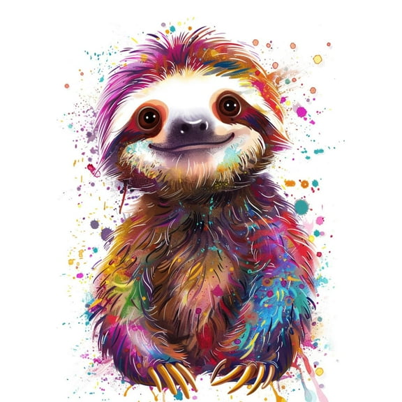 5D Diamond Art Watercolor Animal Sloth DIY Paint with Full Drill Round Diamond Gems Painting by Number Kits for Adults Art Craft Home Wall Decor 11.8x15.8in(2)