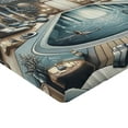 thumbnail image 2 of Ambesonne Art Nouveau Fitted Sheet, Panorama of a Pool Hall, Twin Size, Pale Taupe Blue Grey, 2 of 3