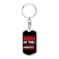 thumbnail image 1 of Birthday Princess Mom Stainless Steel or 18k Gold Premium Swivel Dog Tag Keychain, 1 of 8