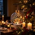 thumbnail image 6 of Christmas Ornament, Glowing Christmas Diorama Ornament, 3.1" Miniature Christmas Scene in Clear Plastic Ball with Warm Led Lights, Hanging Holidays Festive Decor for Tree Home Party, 6 of 6