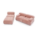 thumbnail image 4 of Convertible Modular Sectional Sofa Couch, Velvet L-Shaped Sectional Sofa with Reversible Ottoman, Modern 4 Seater Button Tufted Corner Sofa Cloud Couch for Living Room Apartment, Pink, 4 of 8