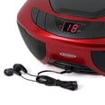 thumbnail image 3 of Jensen CD-475R Reproductor de CD estéreo deportivo portátil con radio AM/FM y entrada de línea auxiliar y conector para auriculares (rojo), 3 of 5